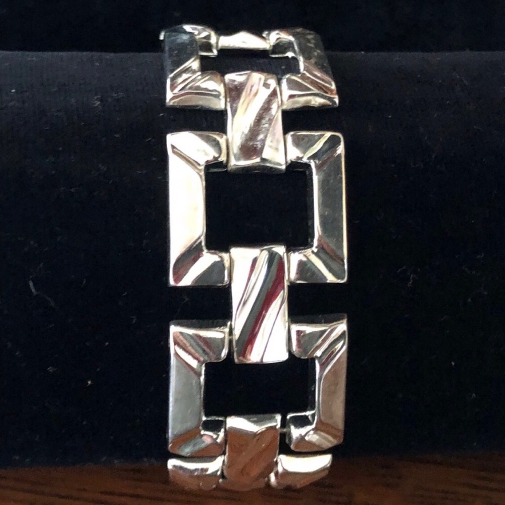 $168 Estate Bracelet Sterling Silver 27.1 Grams Marked 925 ITALY - Picture 4 of 7